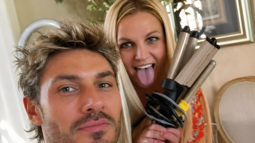 Chris Appleton styling Britney Spears new hairdo