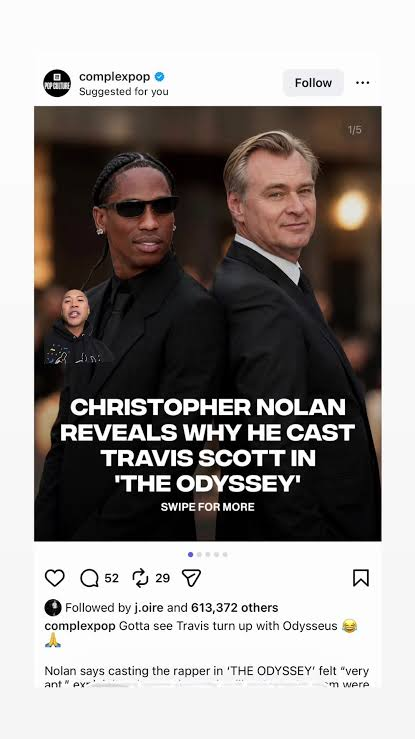 Travis Scott and Christopher Nolan posing together