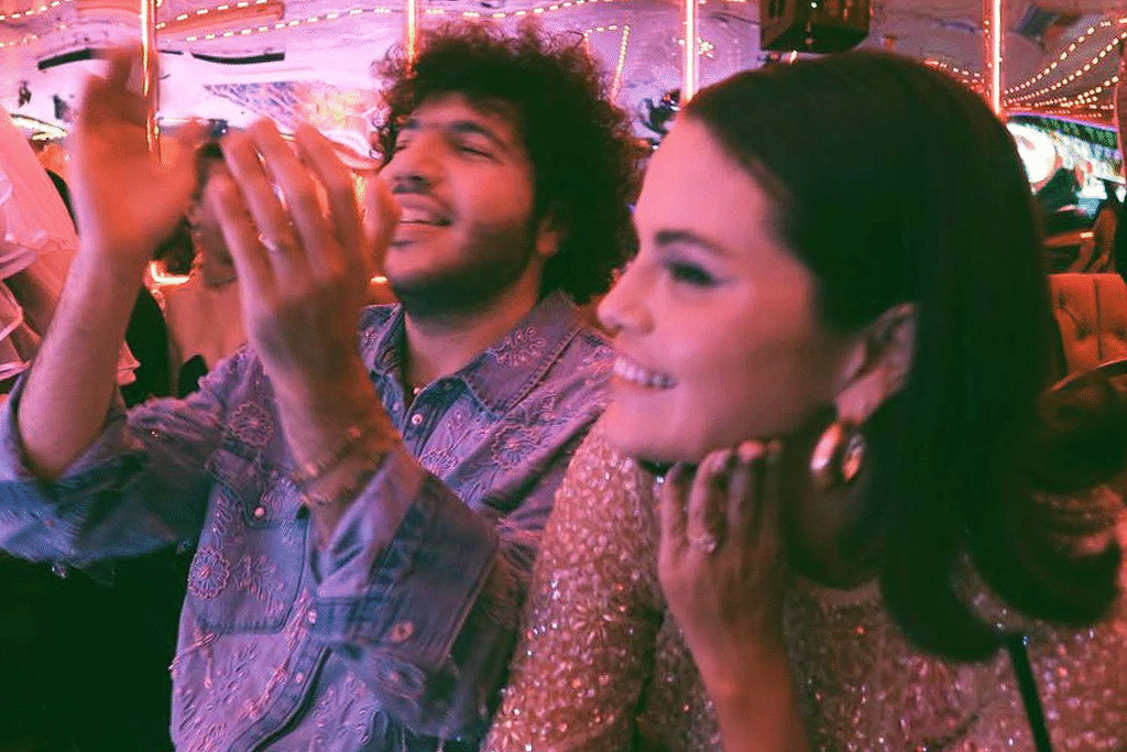 Benny Blanco and Selena Gomez smiling together