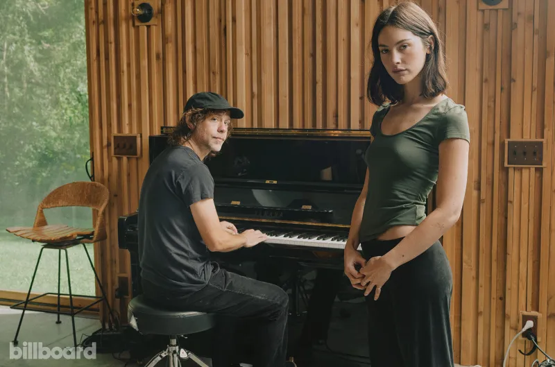 Gracie Abrams Death Wish producer Aaron Dessner in studio